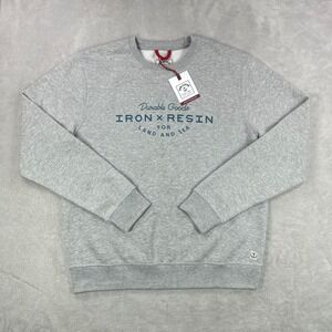 Iron & Resin Field Fleece Men XL Grey Crewneck Sweatshirt Graphic Outdoor Casual
